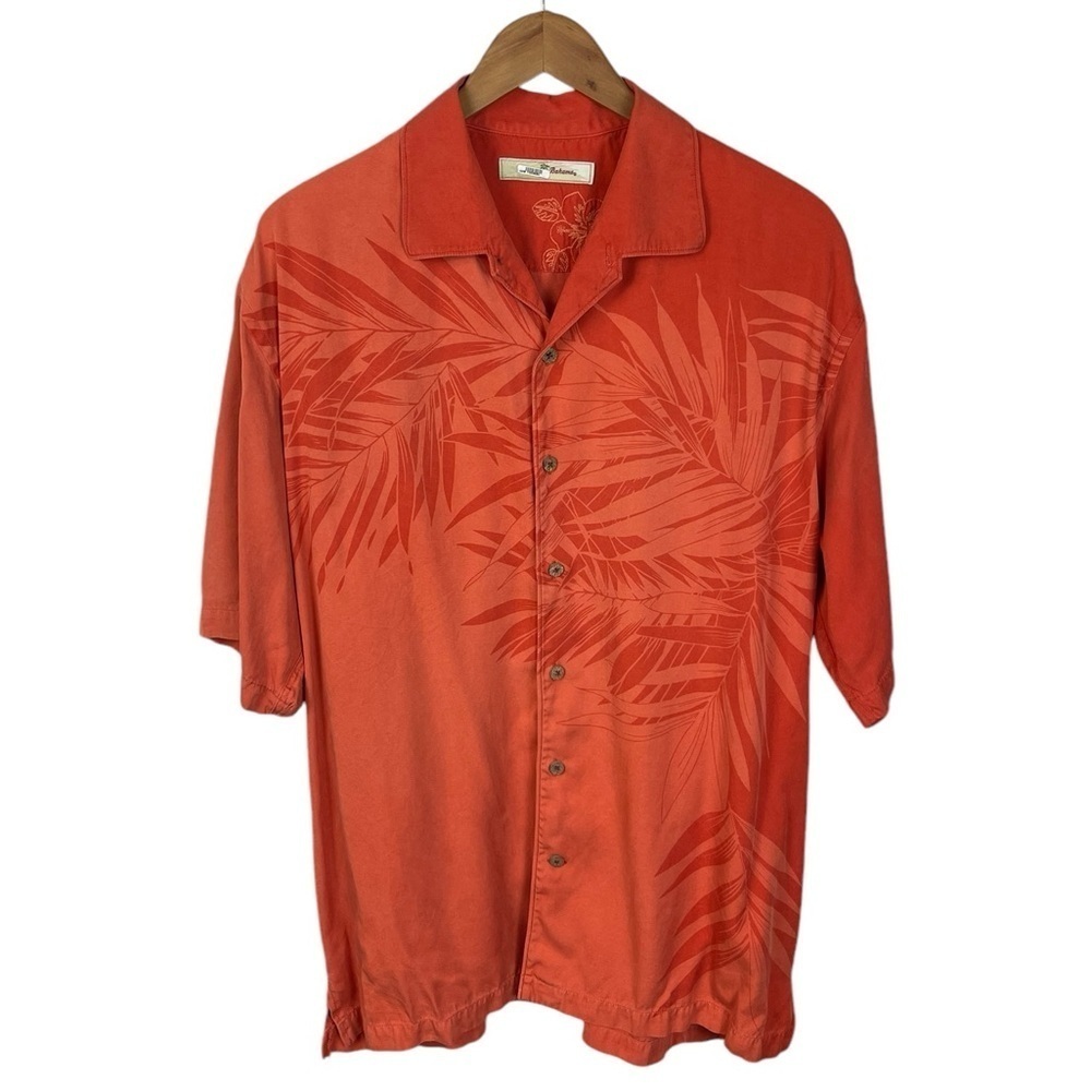 BF1504 Men’s Tommy Bahama 100% Silk Hawaiian Beach Button Down Shirt XL
